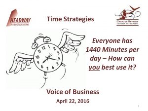 Headway Strategies Consulting, LLC - Time Management 04-22-2016 - Voice of Business